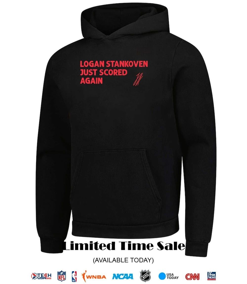 Logan Stankoven just scored again Carolina Hurricanes signature shirt