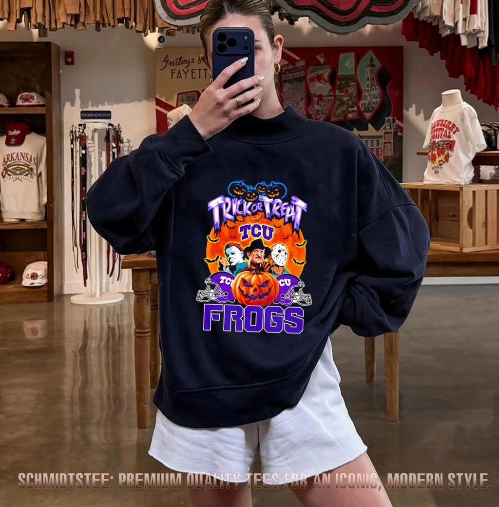 TCU Horned Frogs x Horror Characters Trick Or Treat Halloween 2026 shirt