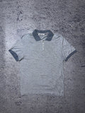 Loro Piana Striped Polo Shirt Grey Cotton Made in Italy Size M