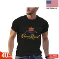 Crown Royal Print Men T Shirt Short Sleeve Round Neck Tee Black Casual Suitable