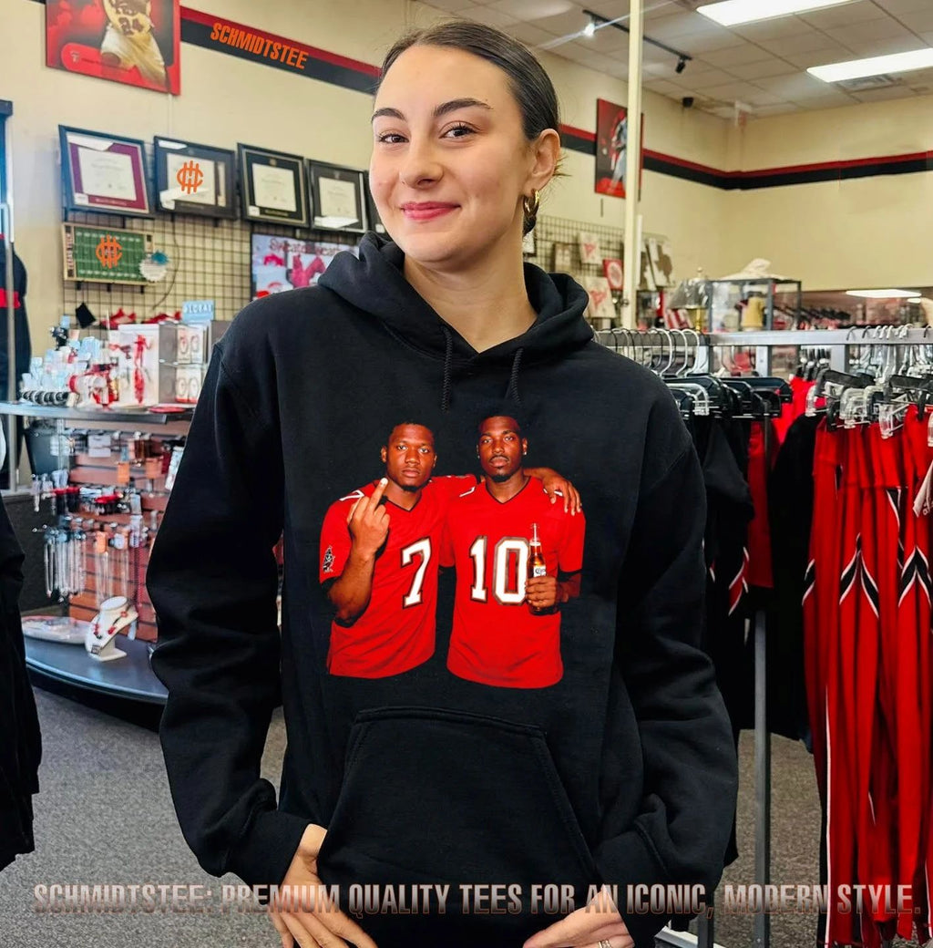 Bucky Irving and Jalon Daniels Tampa Bay Buccaneers beer middle finger shirt