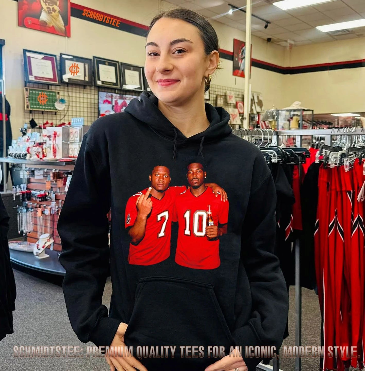 Bucky Irving and Jalon Daniels Tampa Bay Buccaneers beer middle finger shirt
