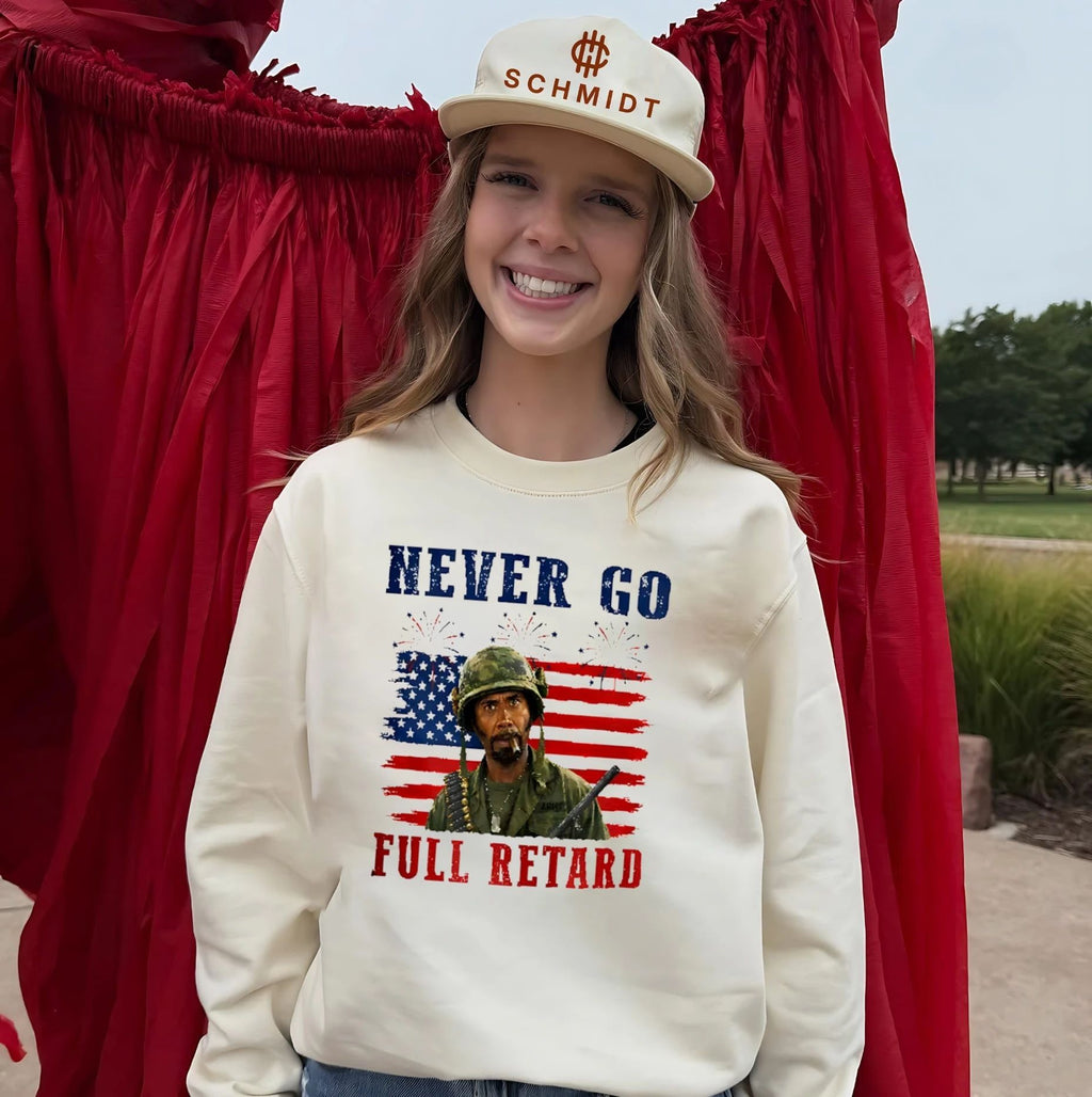 Kirk Lazarus Tropic Thunder 4th Of July Never Go Full Retard shirt