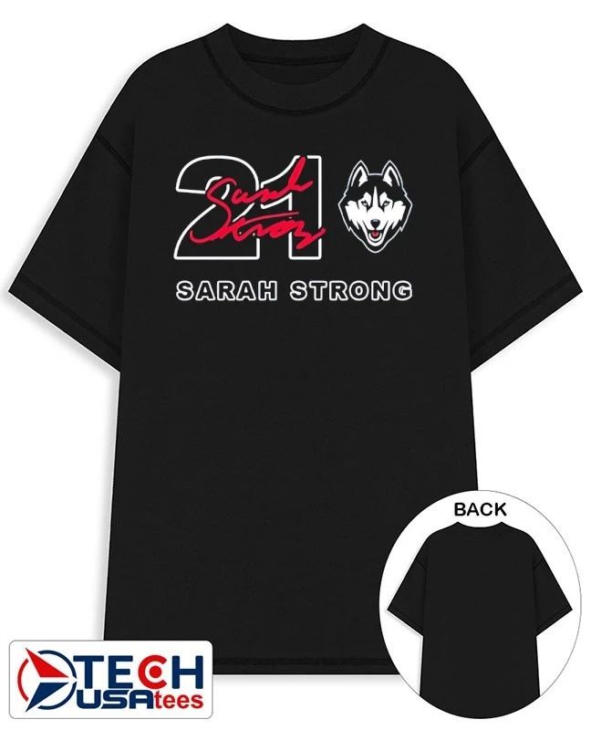 Sarah Strong #21 UConn Huskies Women’s Basketball signature shirt