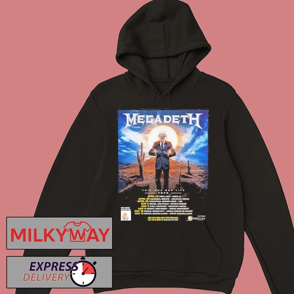 Megadeth This Was Our Life 2026 Latin America Tour Schedule Dates T-Shirt