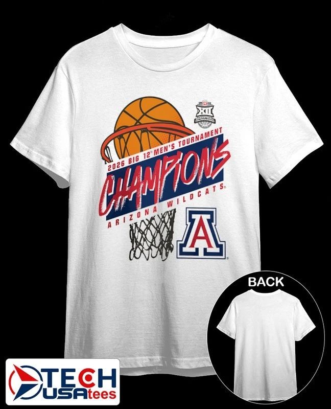 Arizona Wildcats 2026 Big 12 Men’s Basketball Tournament Champions shirt