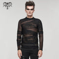 Devil Fashion Steampunk Men Transparent Tops Splicing Visual Street T-shirt