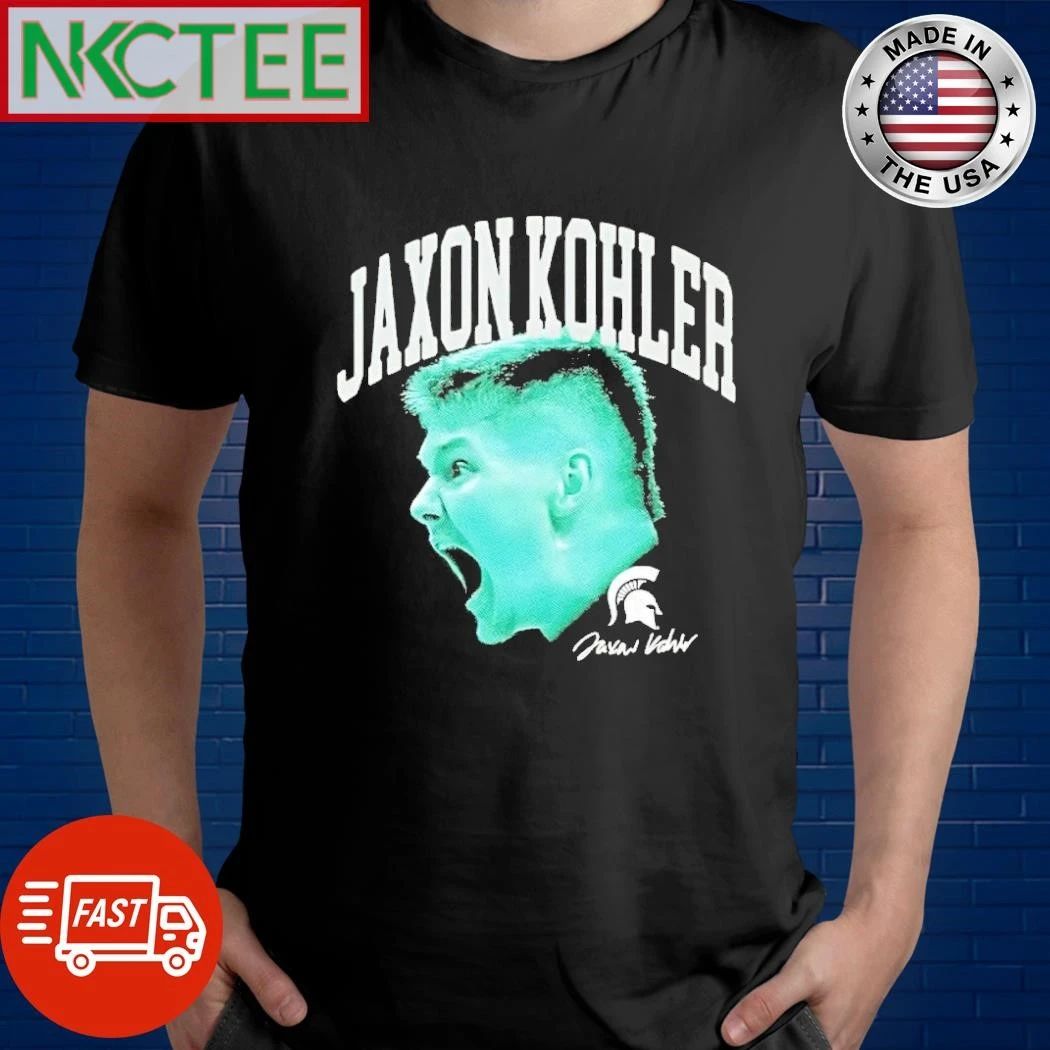 Jaxon Kohler Michigan State Spartans Big Head Forest Green signature shirt