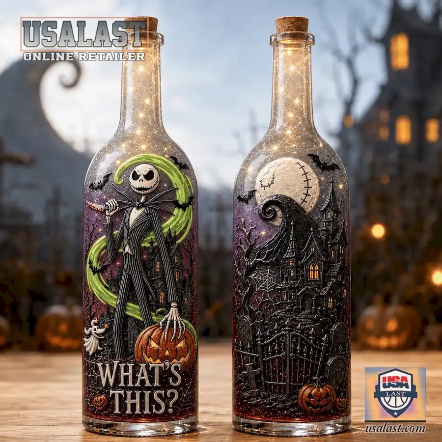 Jack Skellington Halloween Bottle Lamp
