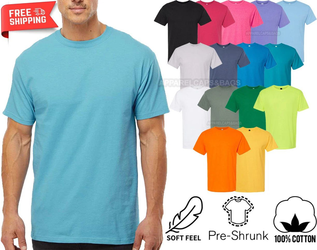 Mens Soft Touch Tee PRE-SHRUNK Cotton T-Shirt Sizes XS-6XL Sustainably Made NEW!