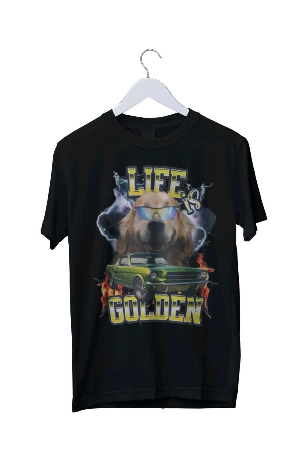 Stylish Cute Golden Retriever Graphic Print T-Shirt Mens S M L XL 2 3 4 XL