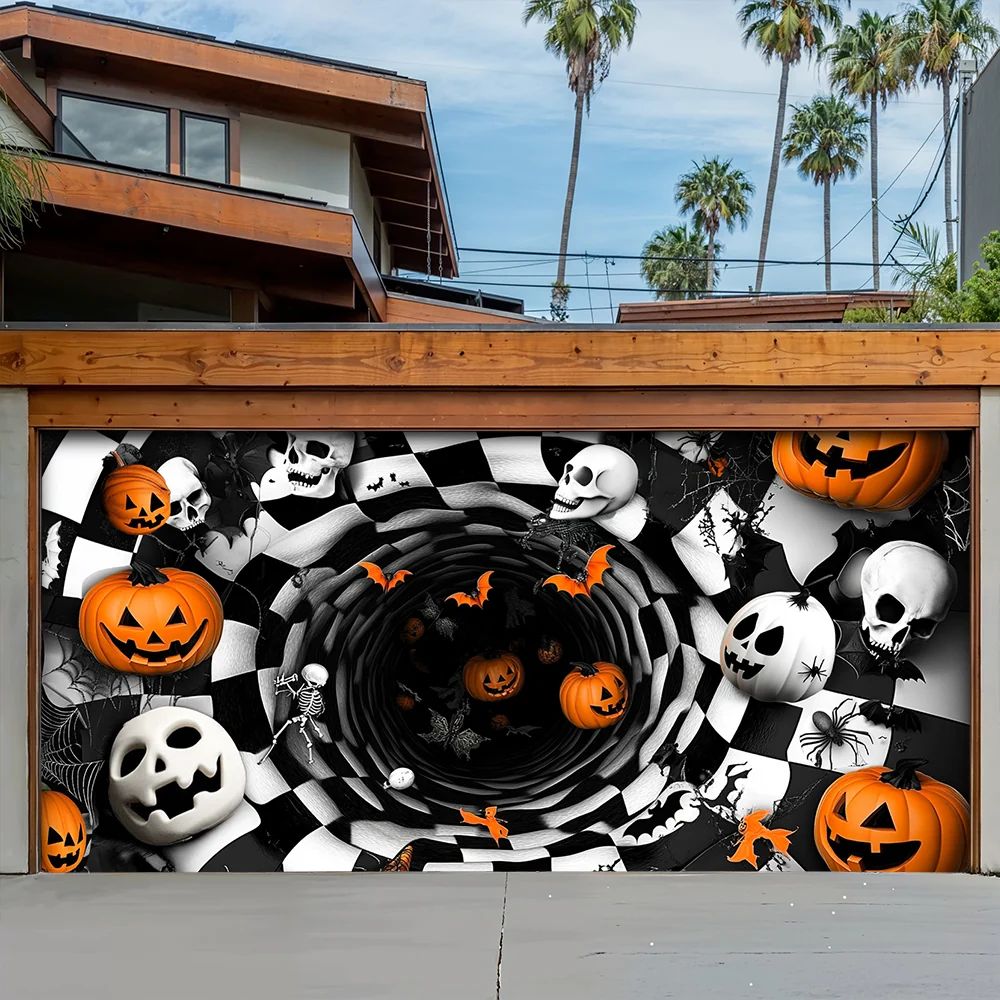 Spooky Pumpkin Vortex Halloween Garage Door Banner