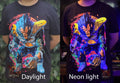 Great Ape Vegeta Colorful Neon glow T-shirt 100% Cotton
