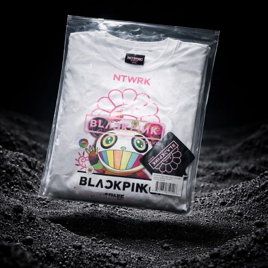 Takashi Murakami + BLACKPINK TMKK Long Sleeve Shirt Panda Flowers White Size S