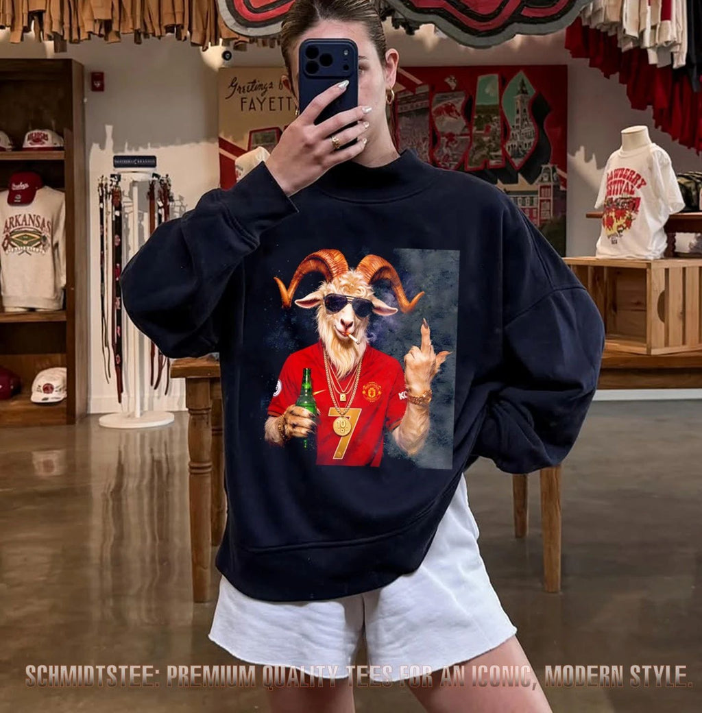 Manchester United number 7 the Goat that smoking with middle finger funny shirt