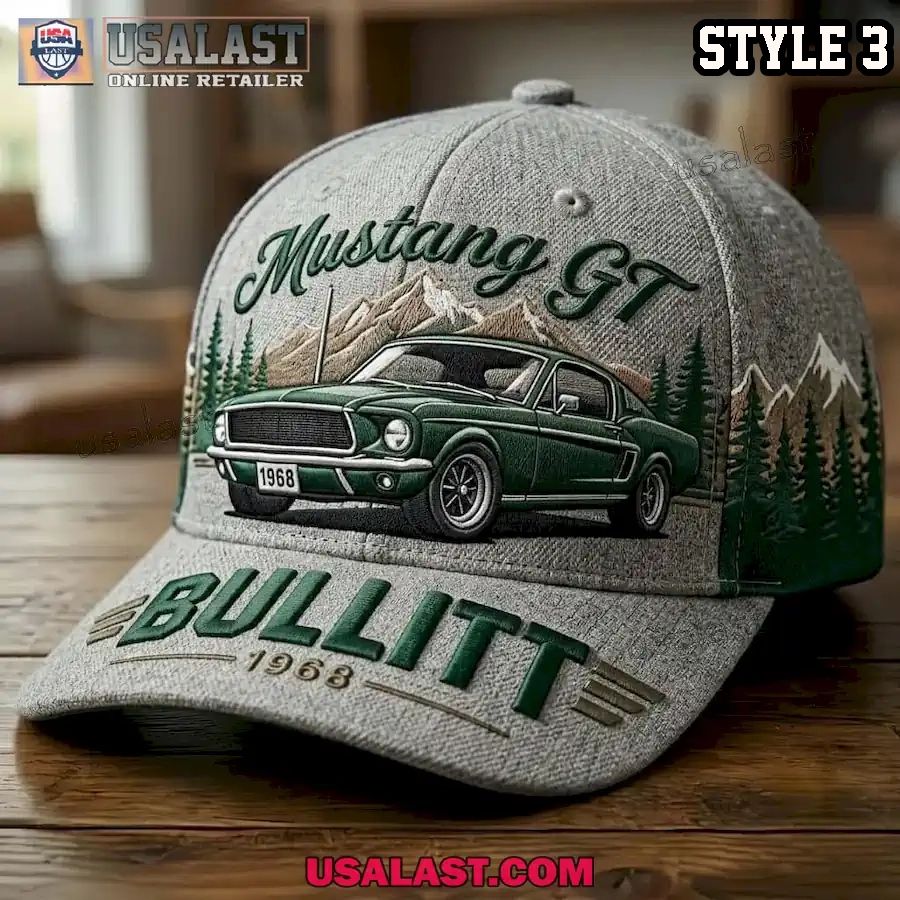 Ford Mustang GT Bullitt 1968 Retro Baseball Cap