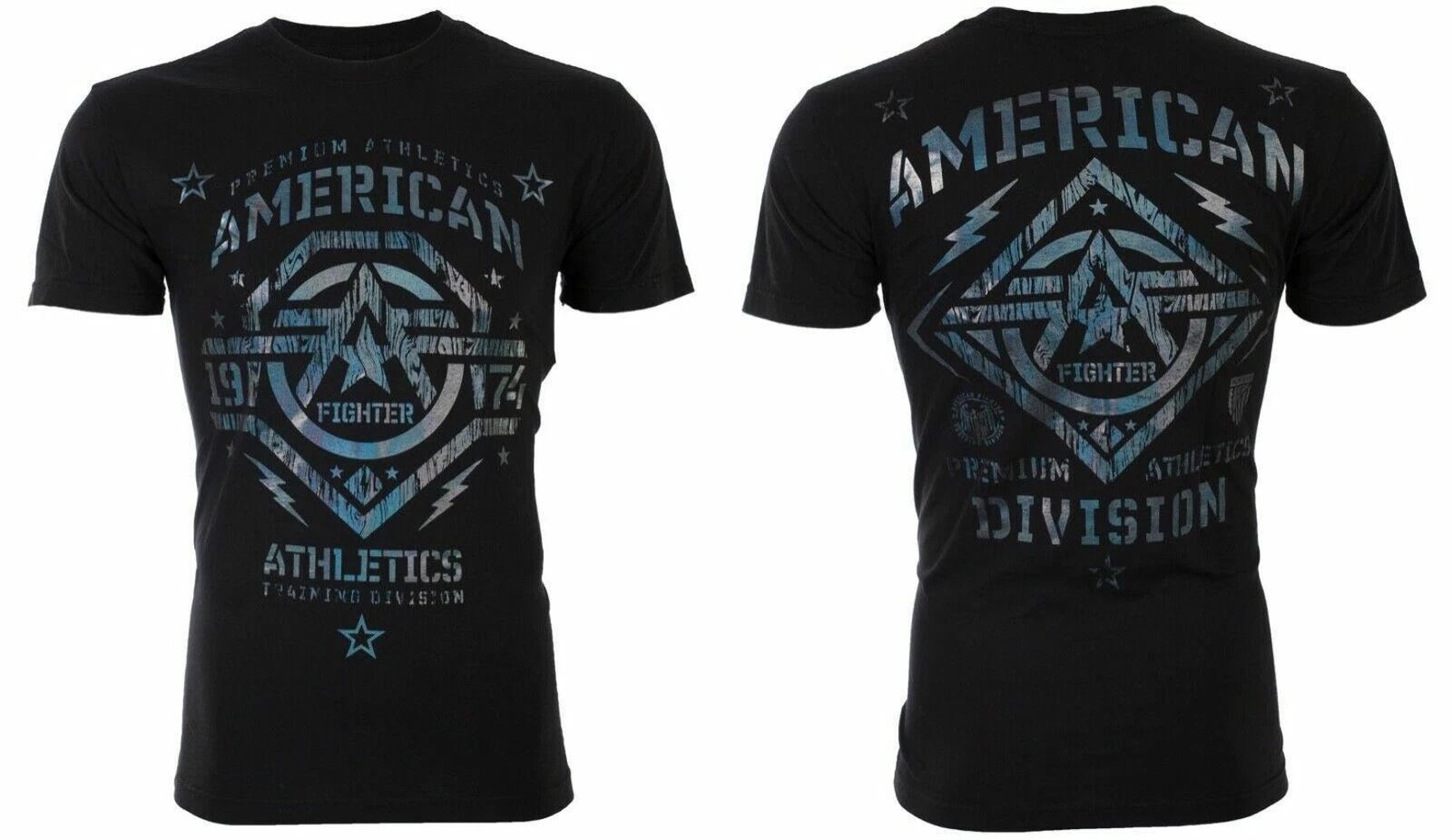 AMERICAN FIGHTER New Mexico Black Hologram Athletic Mens Crewneck T-shirt L-3XL