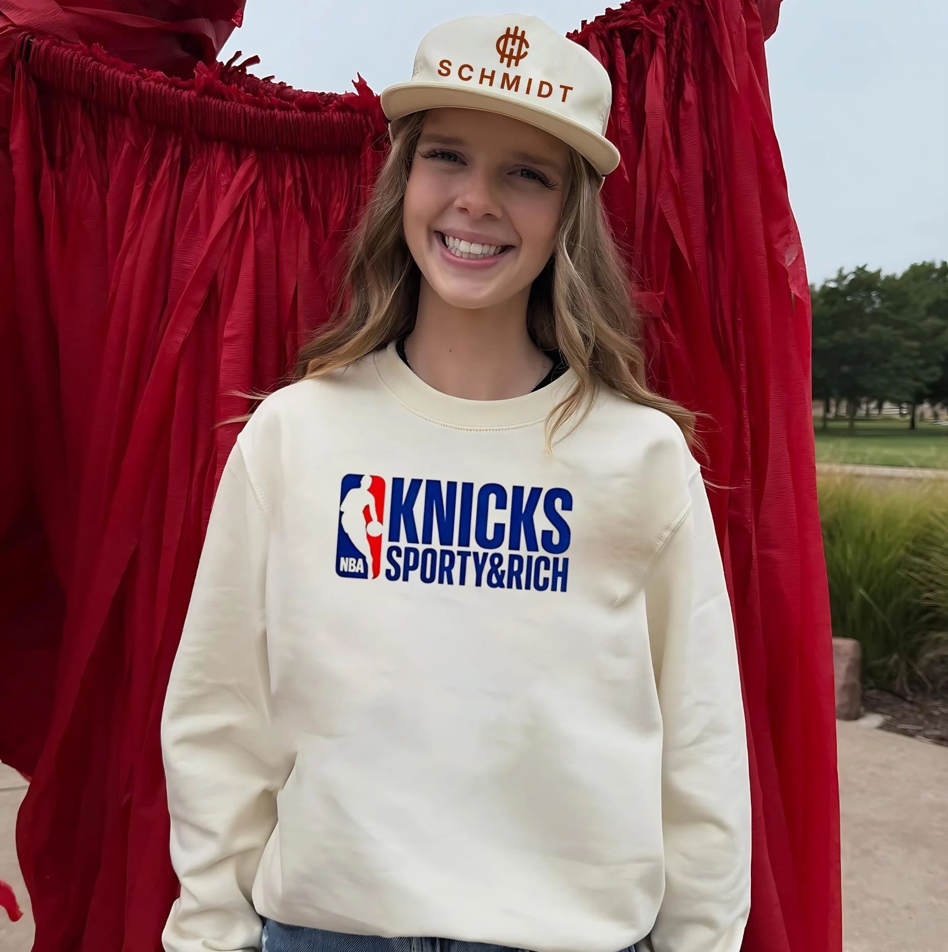 Knicks x Sporty And Rich NBA logo shirt