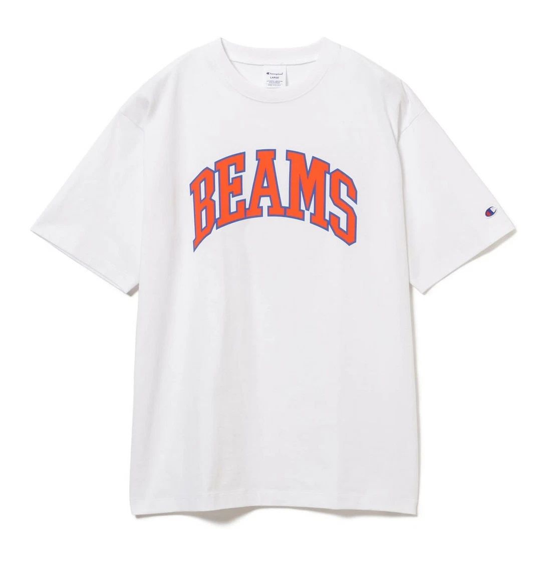 Champion x BEAMS Logo T-Shirt Men's  White Tokyo Streetwear Japan Limited - XL