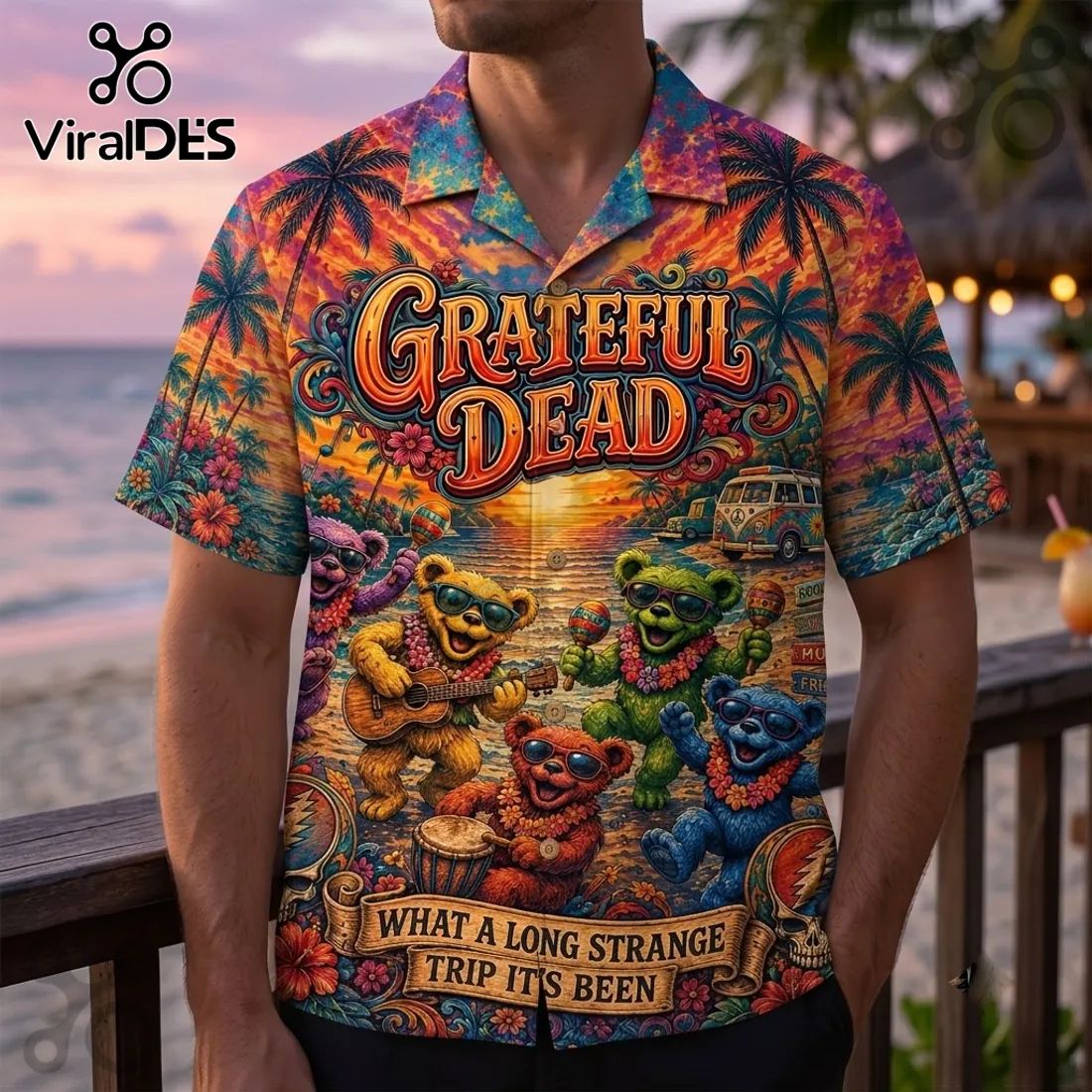 Grateful Dead Dancing Bears Hawaiian Shirt