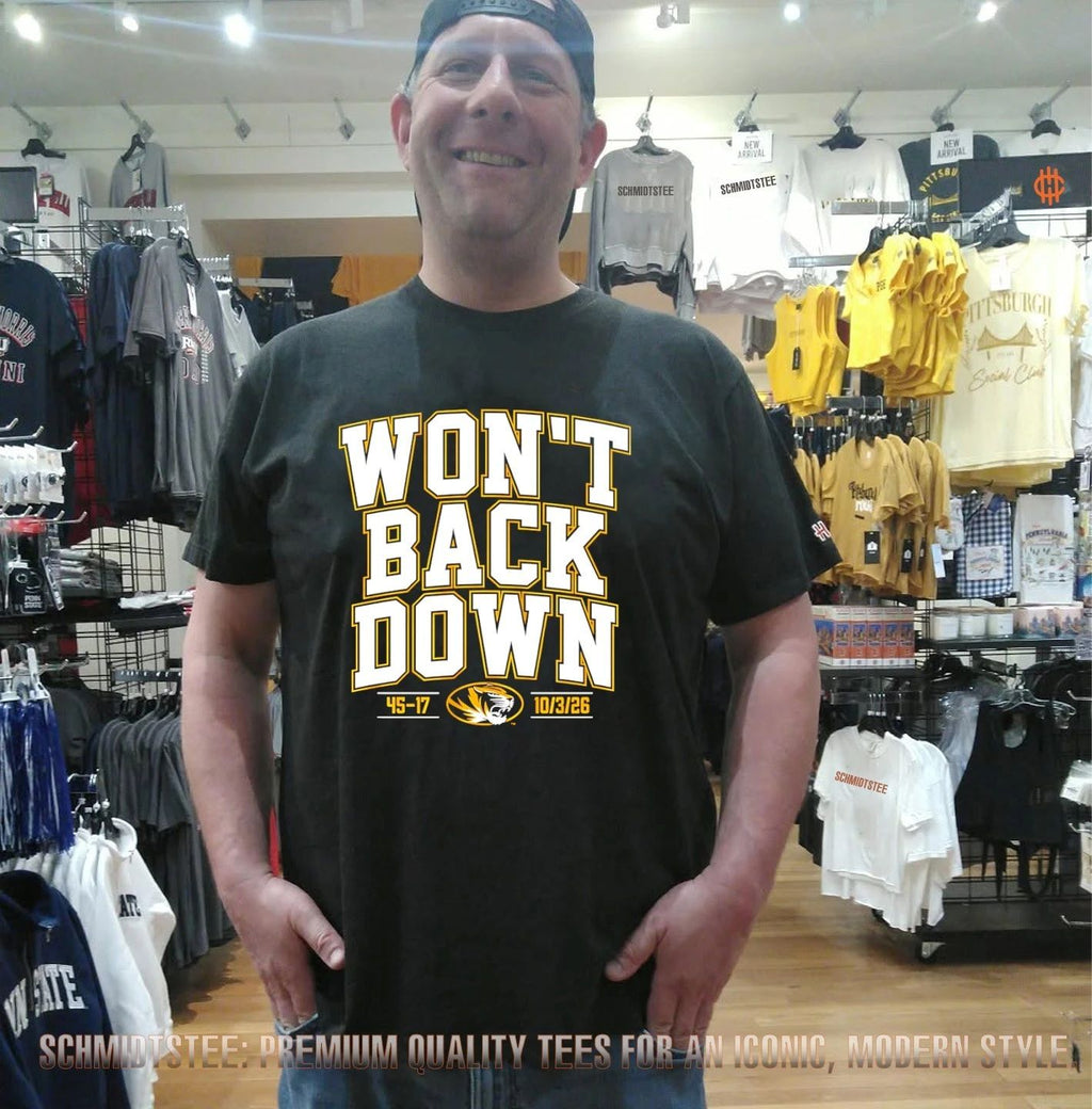 Missouri Tigers Won’t Back Down 45-17 score 2026 shirt