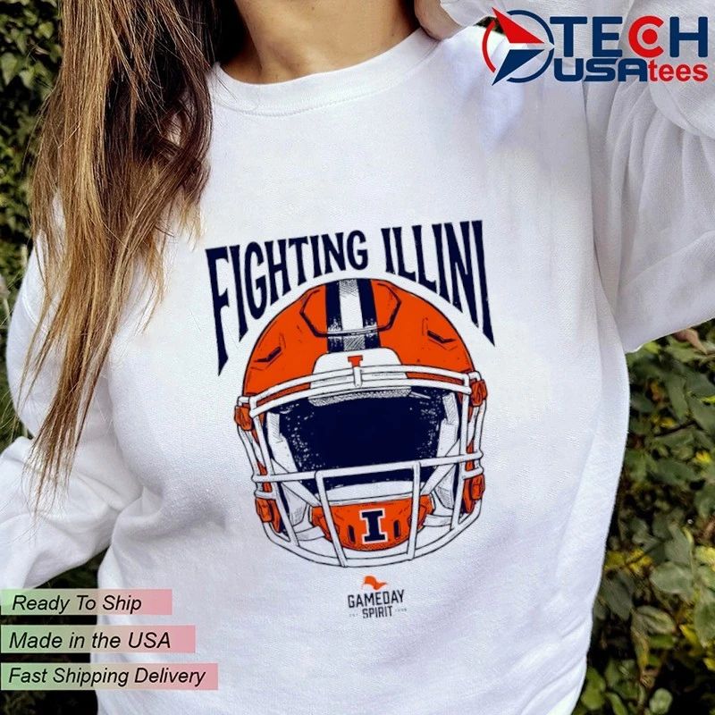 Illinois Fighting Illini Football Gameday Spirit helmet shirt