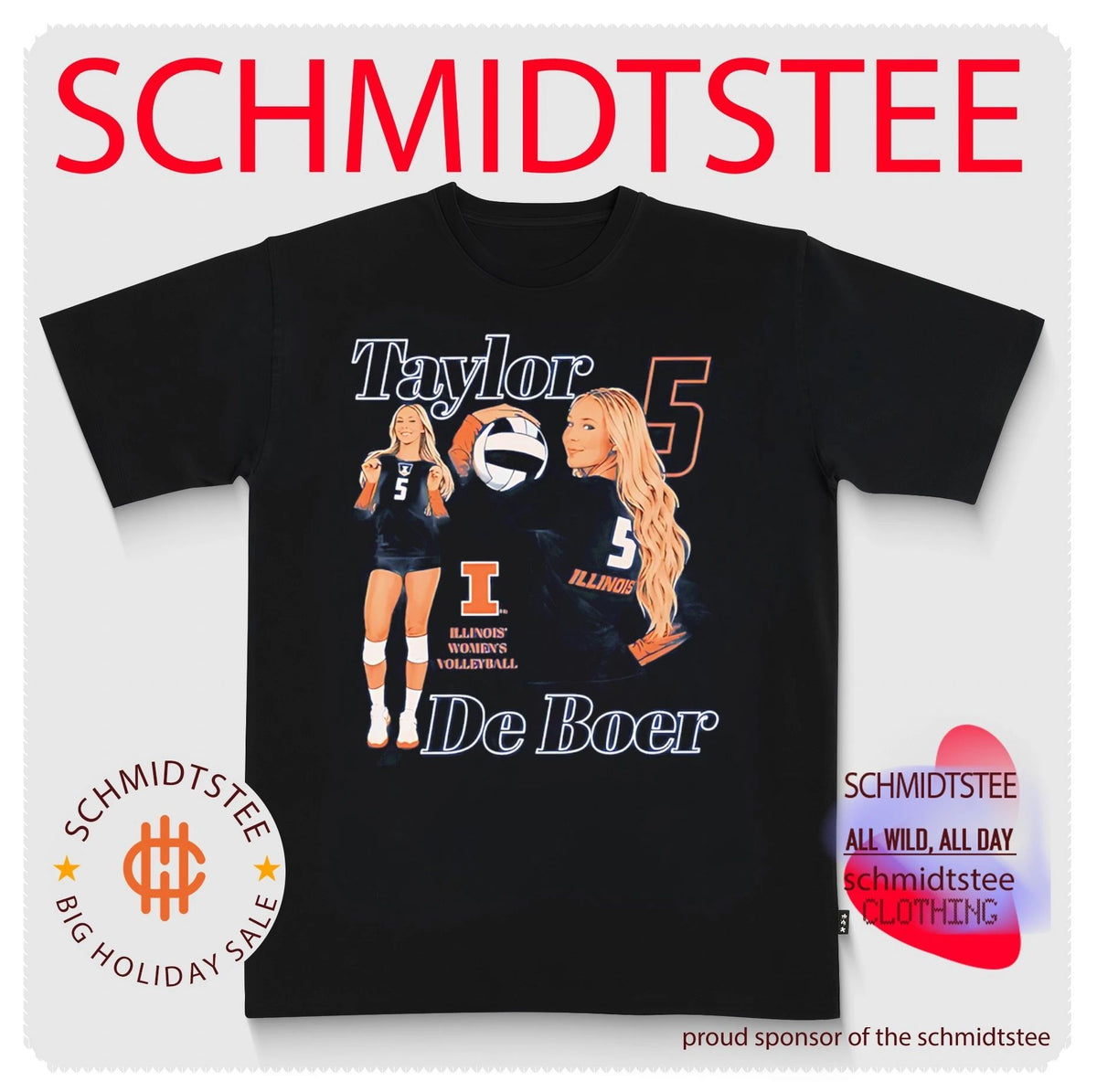 Taylor De Boer Illinois Fighting Illini retro shirt