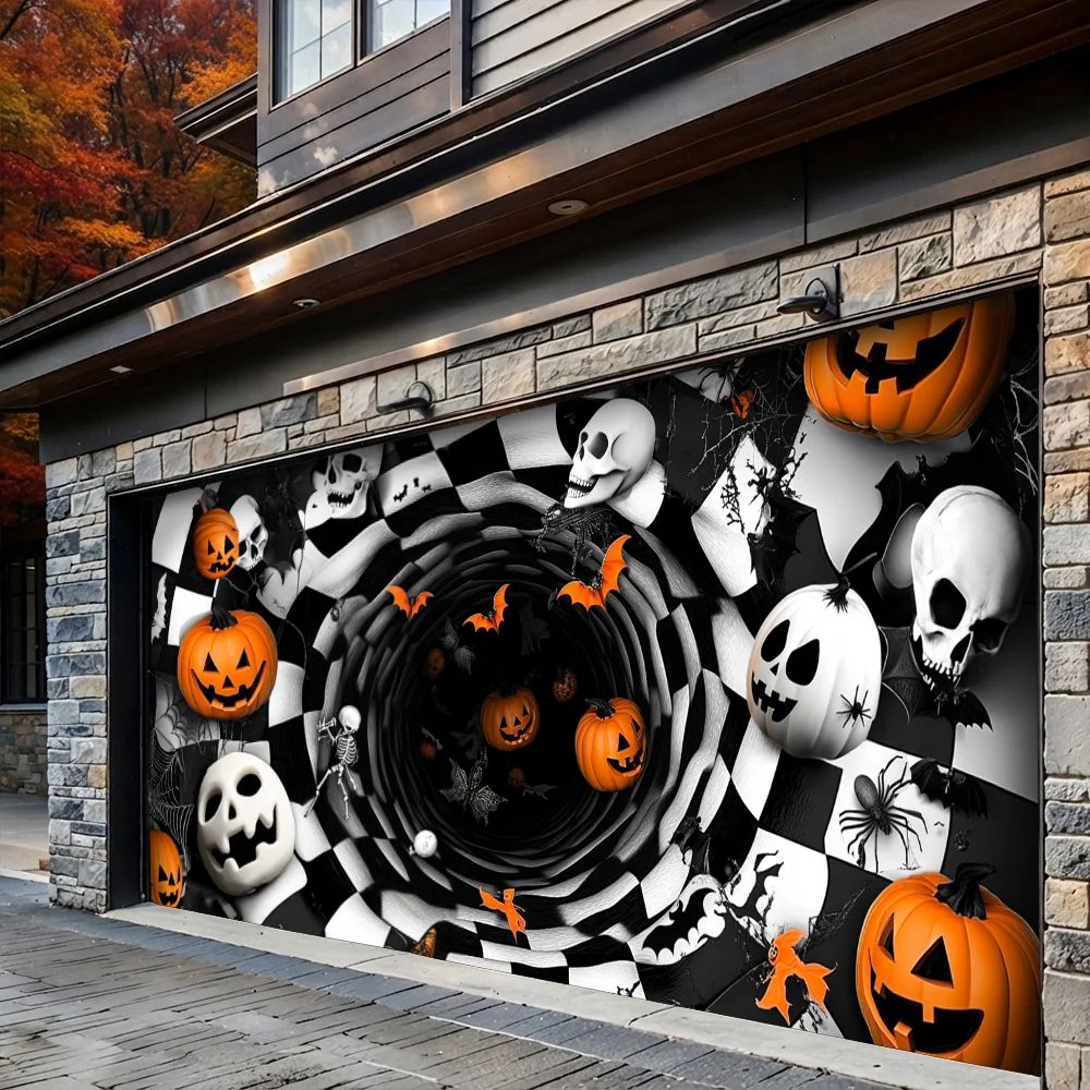 Spooky Pumpkin Vortex Halloween Garage Door Banner
