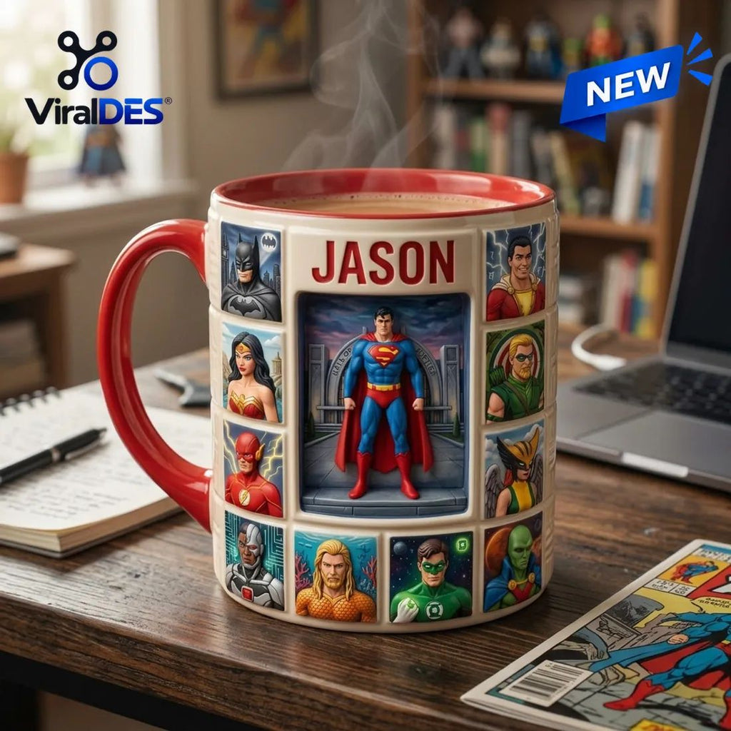 Justice League Character Diorama Ceramic Mug