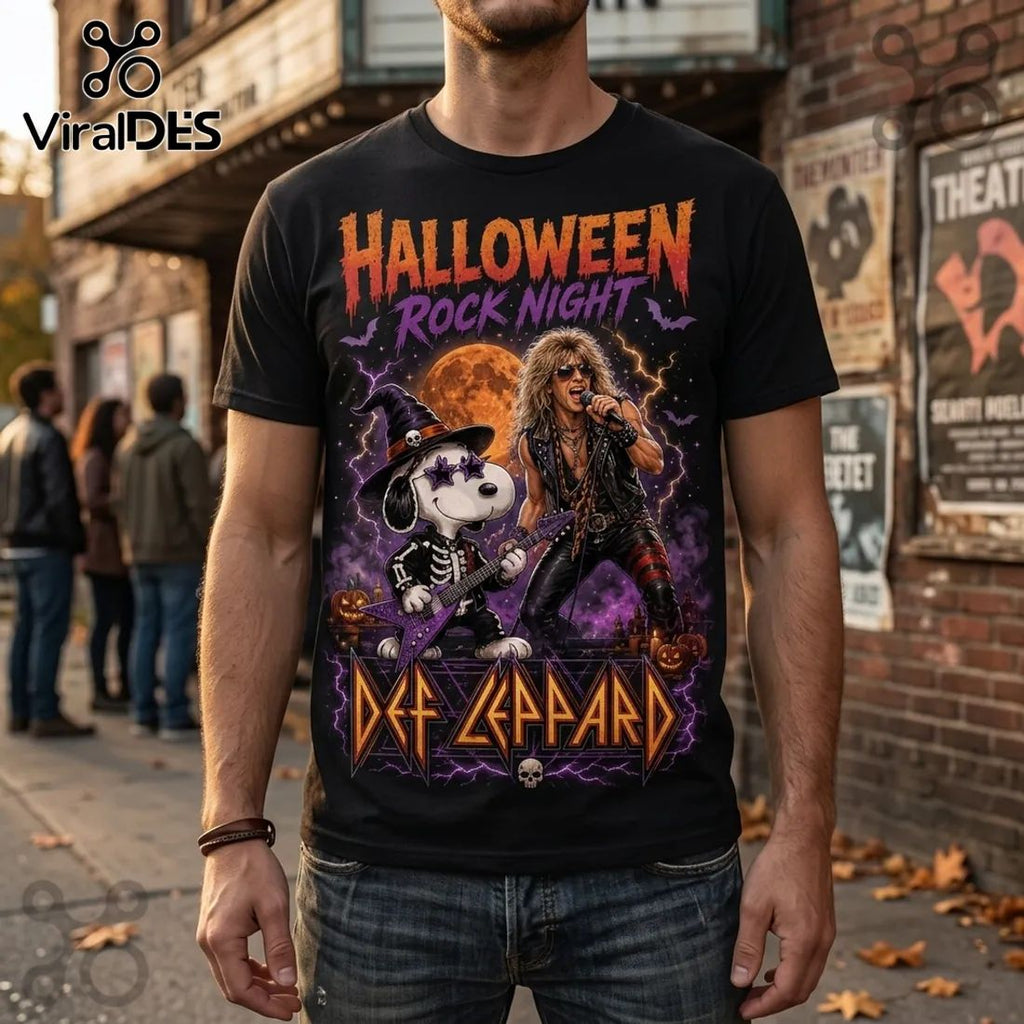 Snoopy x Def Leppard Midnight Howl Halloween T-Shirt