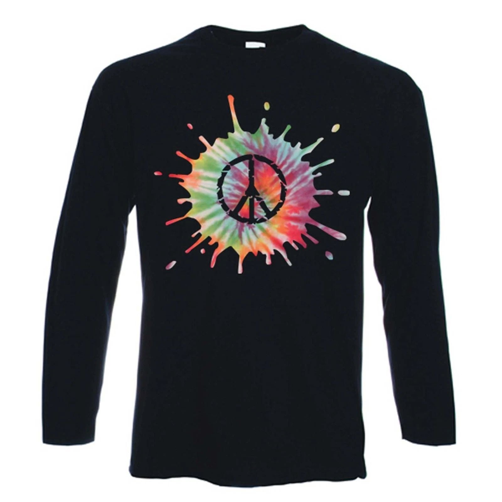 CND PSYCHEDELIC LONG SLEEVE T-SHIRT - Peace Symbol Nuclear Hippy - Colour Choice