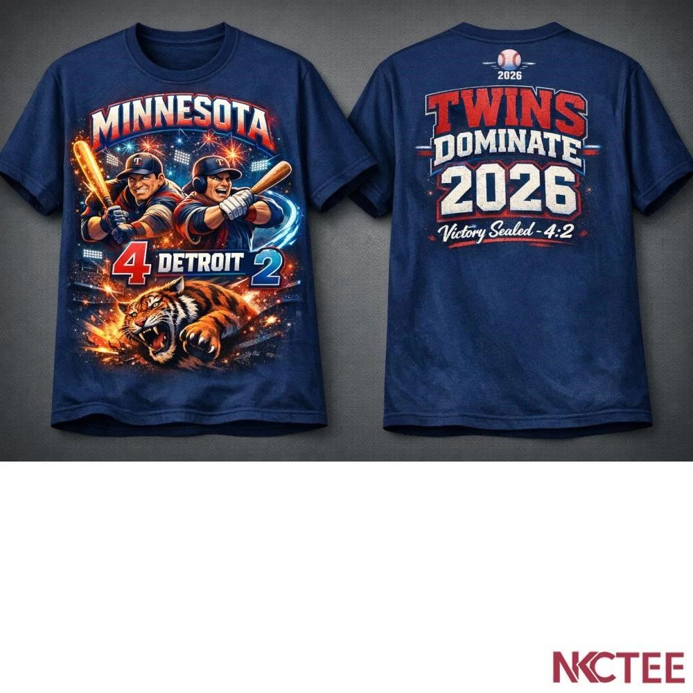 NKCtees Minnesota Twins 4-2 Victory 2026 – Twin Power Baseball Graphic shirt