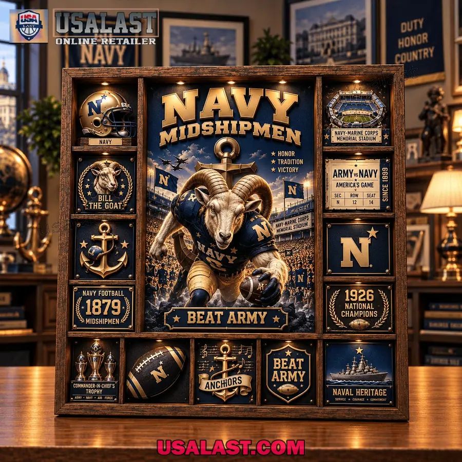 Navy Midshipmen Custom Frame Light Box