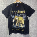 Jolgolf Thailand Elephants Shirt Mens Medium Black Travel Graphic Tee Souvenir
