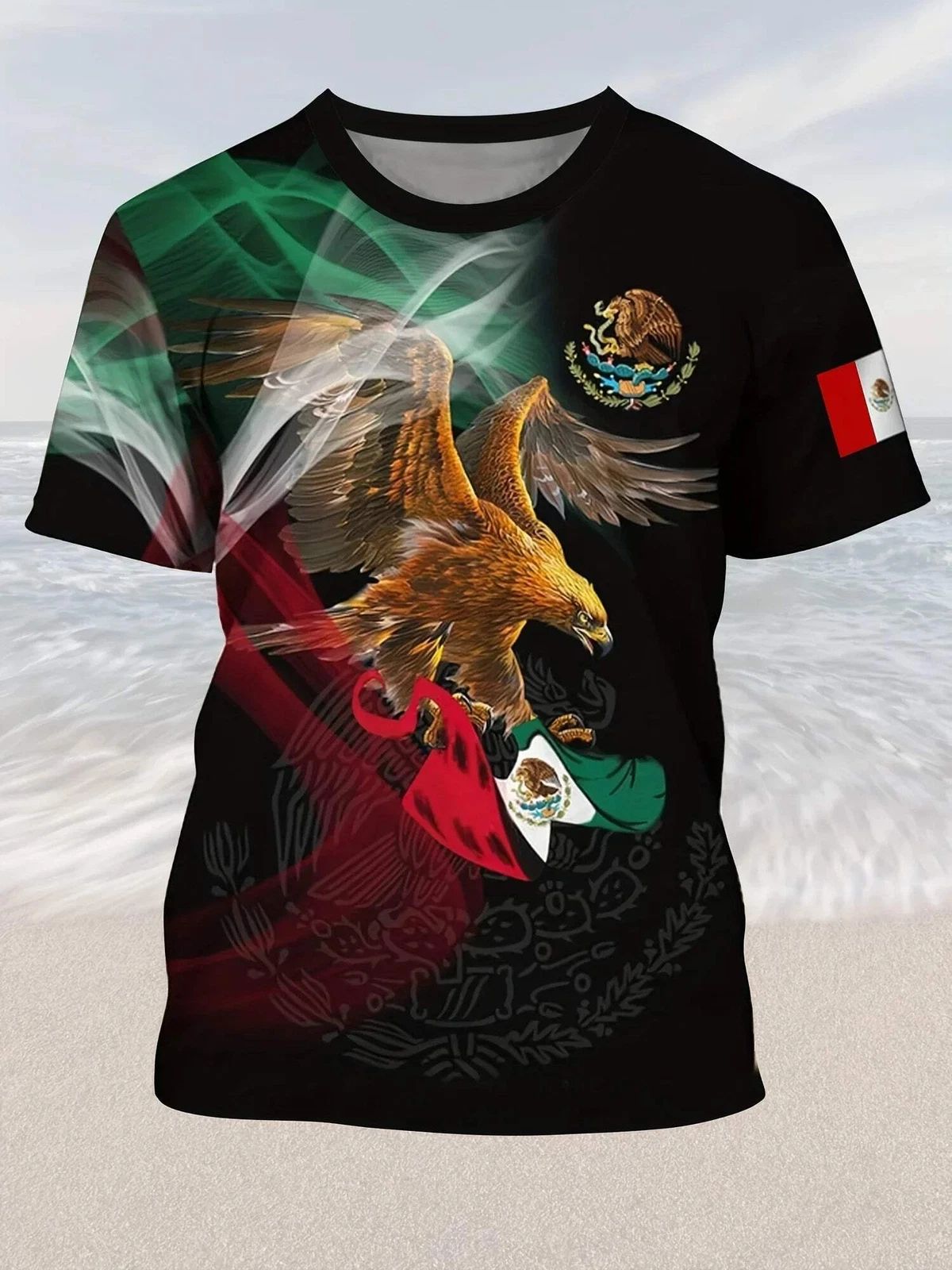 Eagle Print Men's T-Shirt - Comfy, Trendy & Durable All Season Casual Tee Fashio