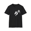 Double Dragon T-Shirt, Minimal White Dragon Graphic Tee, Retro Animal Art