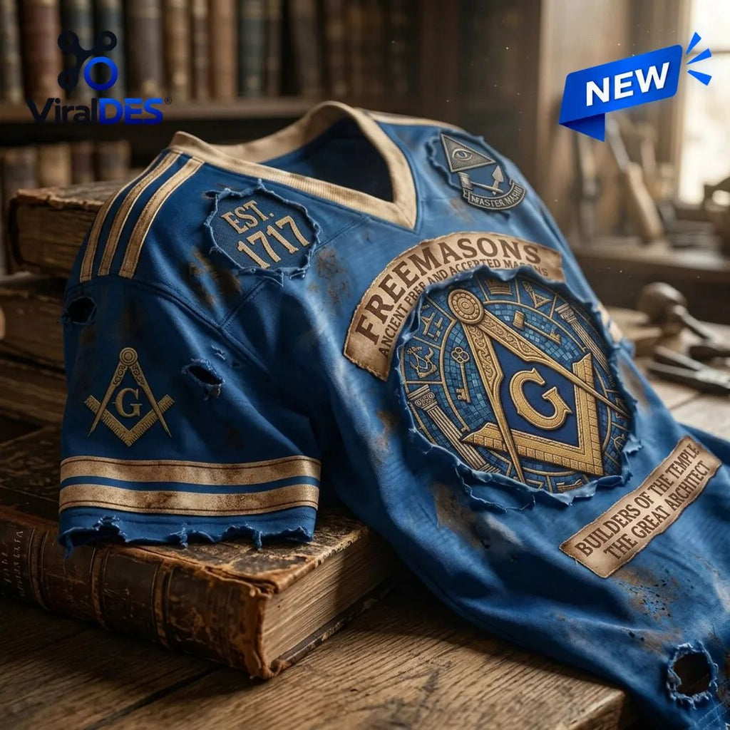 Freemason Master Mason Symbol Blue Shirt