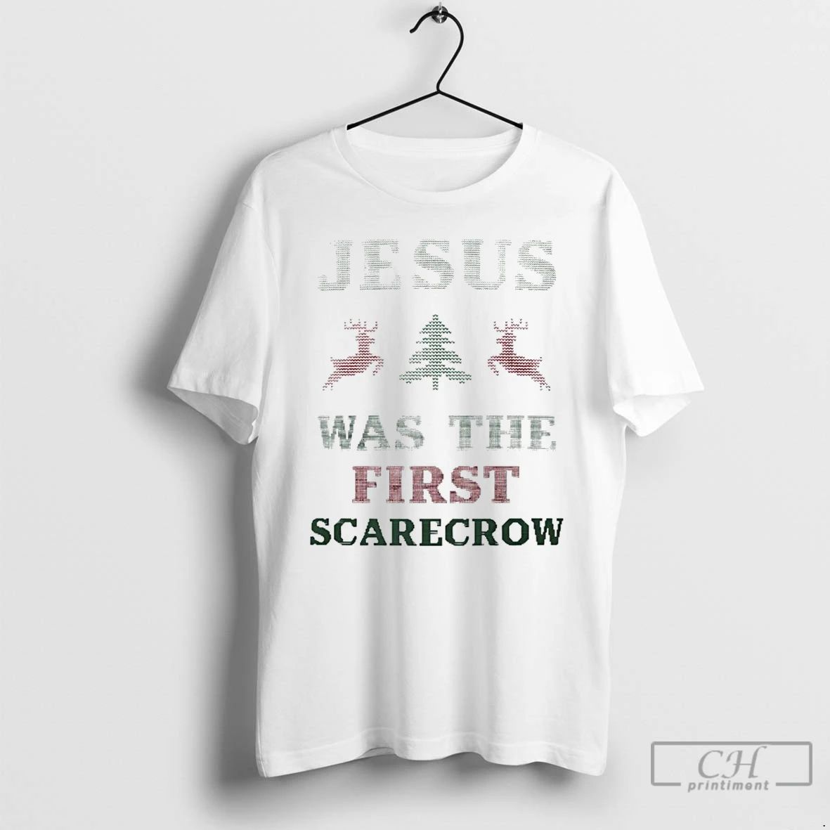 Classic Jesus Was The First Scarecrow Christmas T Shirts