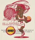 Houston Rockets Hakeem Olajuwon signature caricature shirt