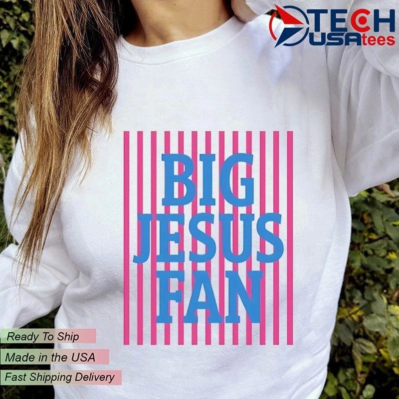 Big Jesus Fan Preppy Christian striped shirt