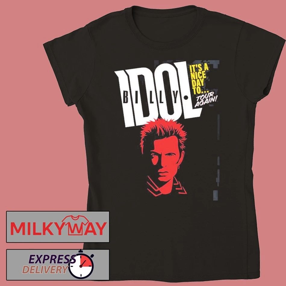 Billy Idol It’s A Nice Day To Tour Again 2026 North America Summer Schedule Dates Two Sided T-Shirt