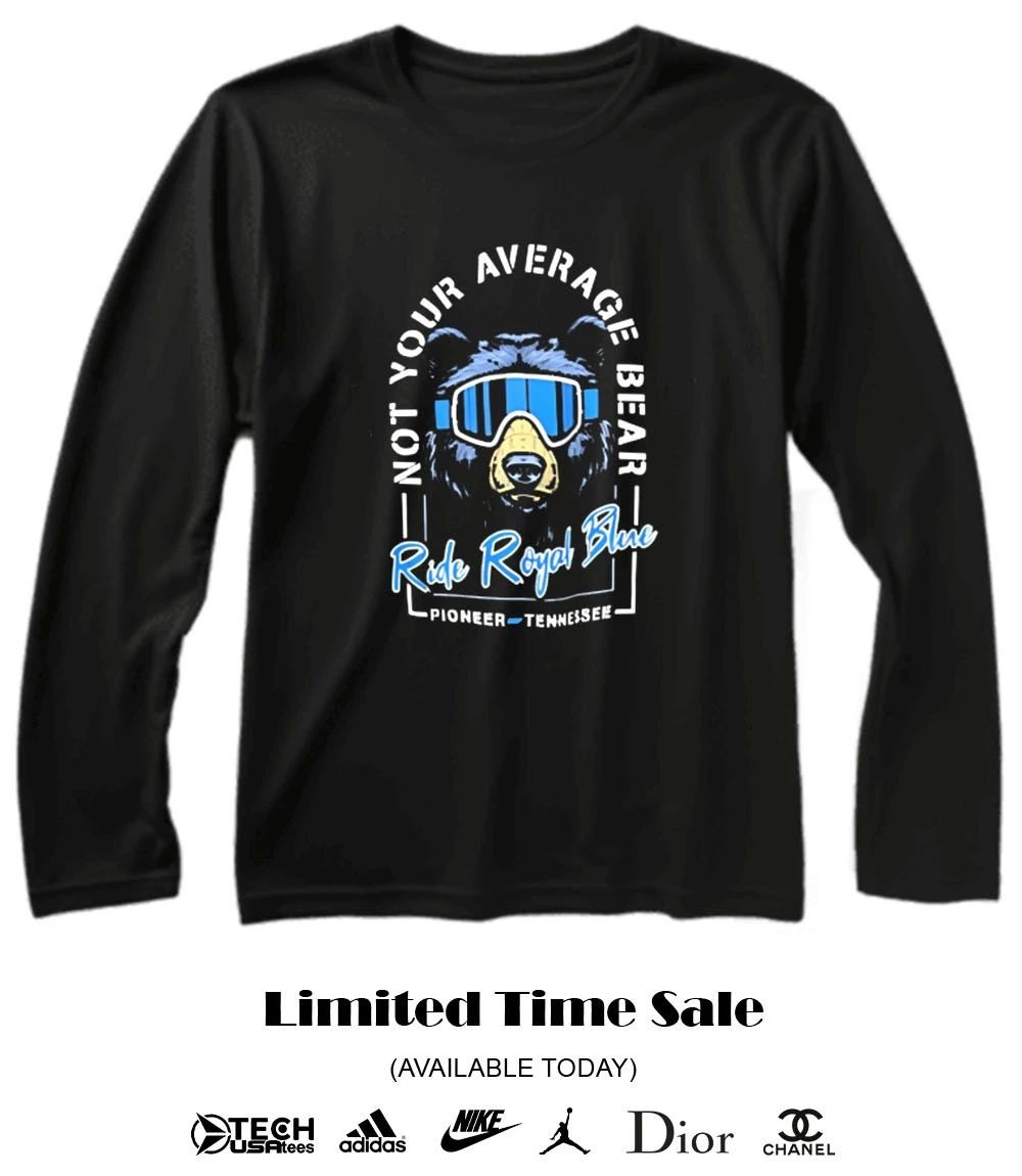 Not your average bear Ride Royal Blue shirt