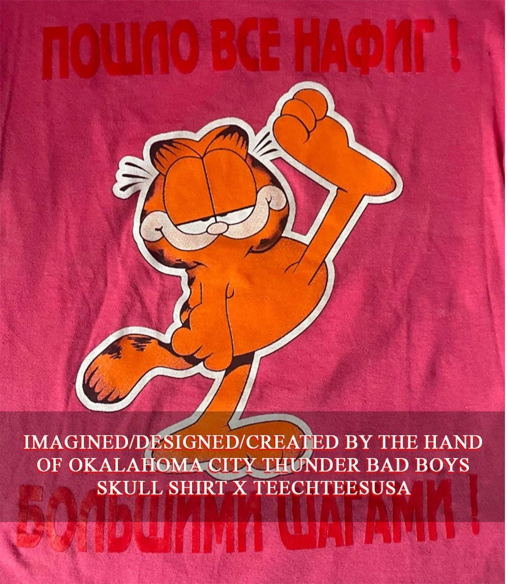 Orange Cat everything has gone to hell in big steps shirt