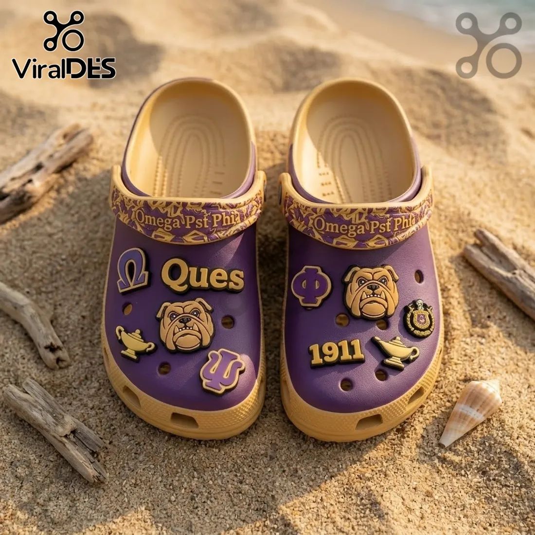 Omega Psi Phi Mascot Slip On Clogs With Charms