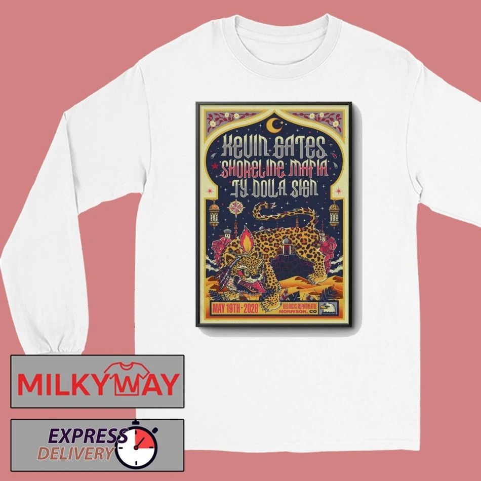 Kevin Gates With Shoreline Mafia And Ty Dolla Sign May 19 2026 Red Rocks Shows Poster shirt