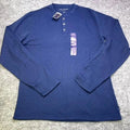 Lucky Brand Thermal Henley Shirt NAVY Long Sleeve Cotton/Poly Blend Pick Size
