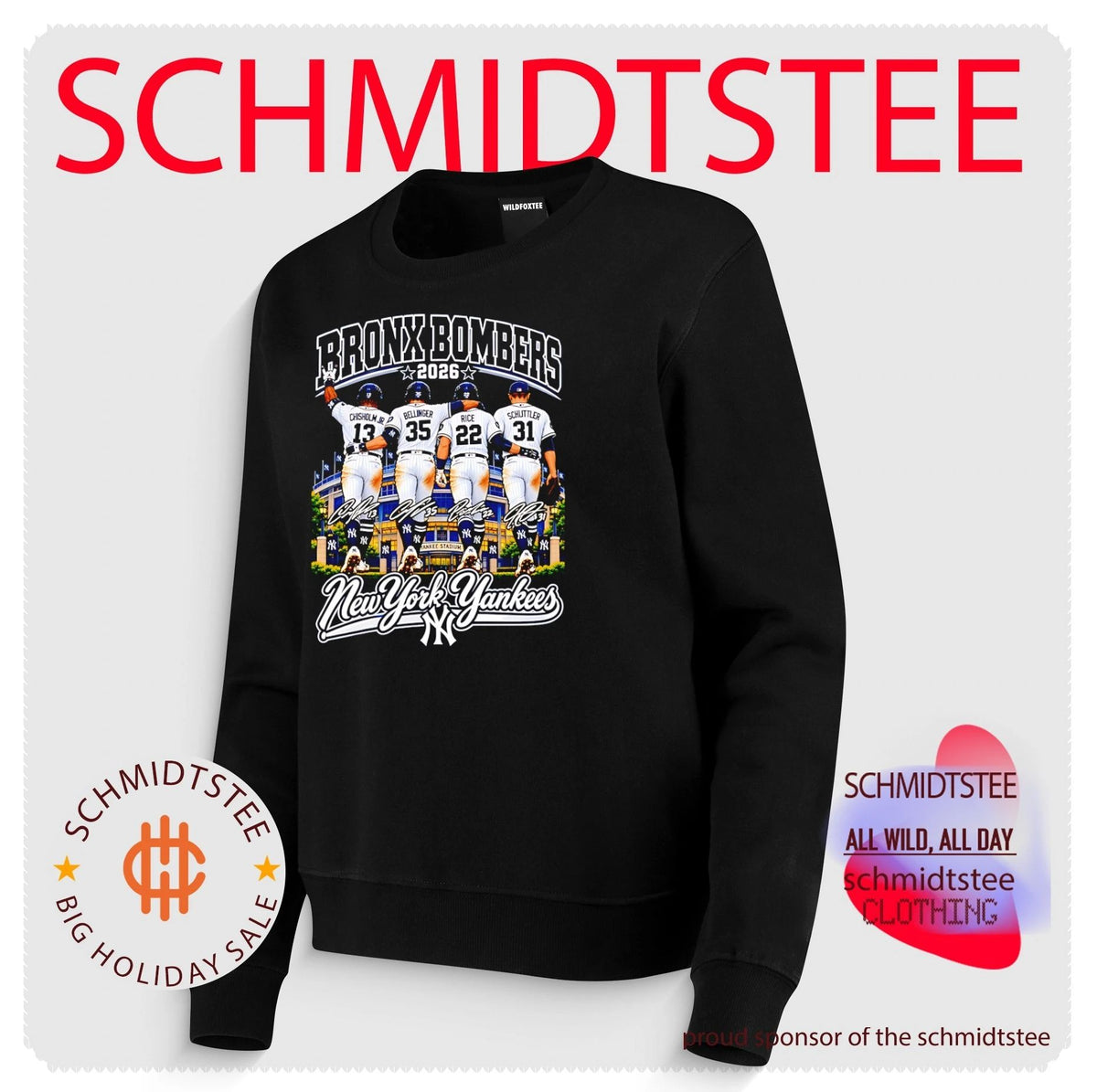 New York Yankees Bronx Bombers 2026 Chisholm Jr Bellinger Rice Schlittler signature shirt