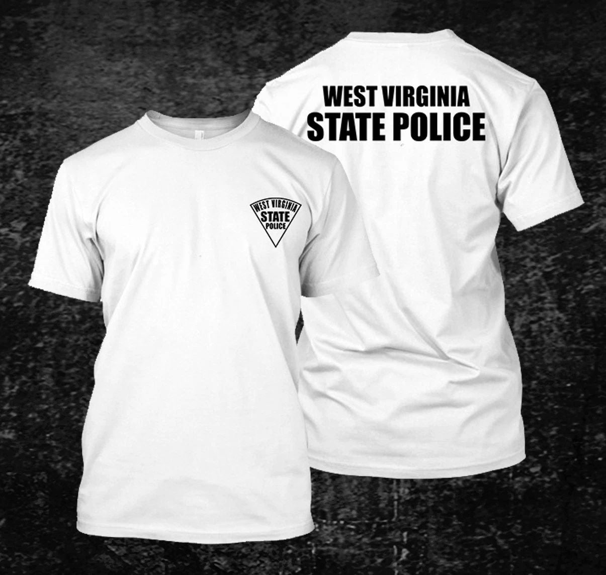 west virginia state police -  Custom Men's Back and front  T-Shirt Tee