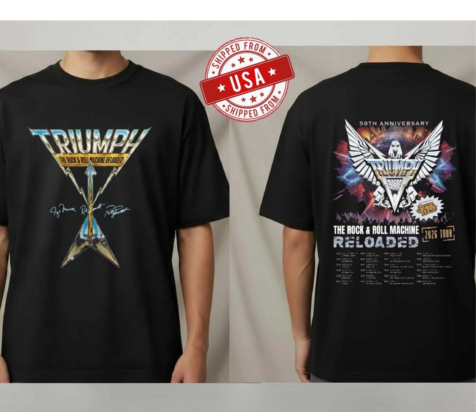 FAST SHIP - Triumph Band 50th Anniversary 2026 Tour T-Shirt