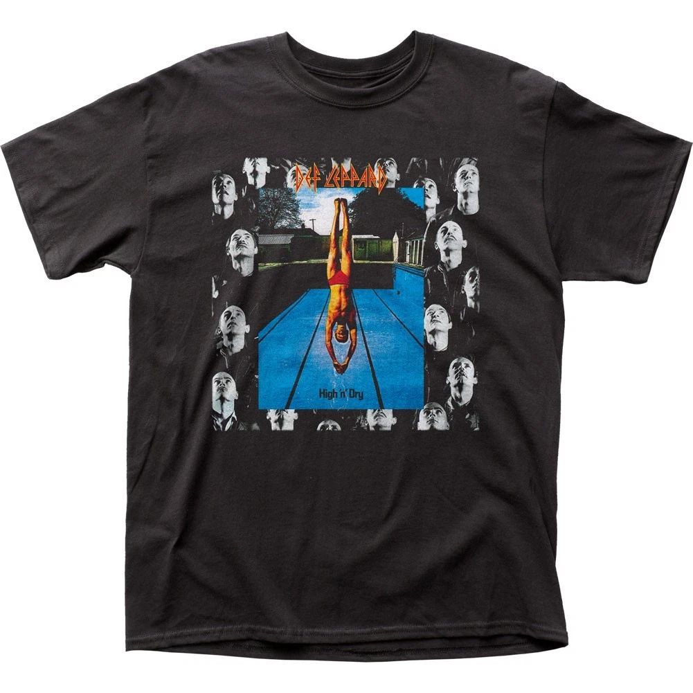Def Leppard High N Dry Mens T Shirt Music Classic Concert Rock Band Tee Black